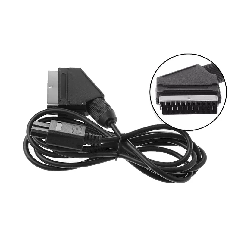 Cable RGB de vídeo de TV A/V de 1,8 M, Cable de juego con enchufe europeo Scart para Nintendo SNES Gamecube y consola N64