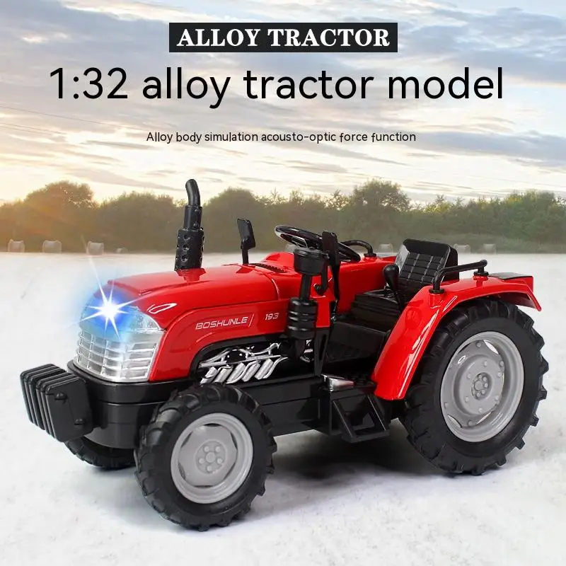 1: 32 Alloy Body Rebound Function Anti Real Sound And Light Agricultural Tractor Collection Model Decoration Children'S Toy Gift