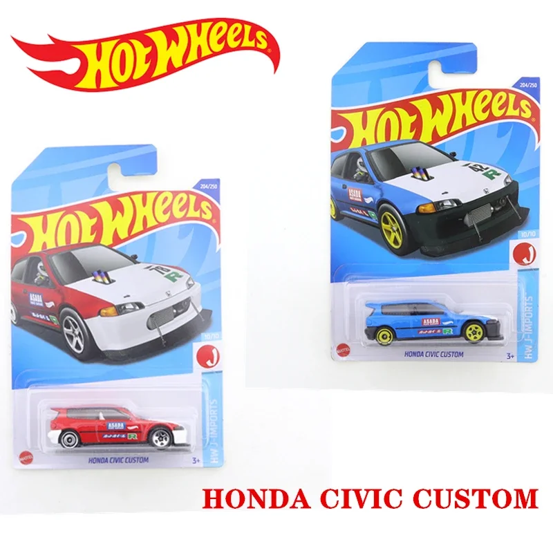 2022-204 Hot Wheels HONDA CIVIC CUSTOM Mini Alloy Coupe 1/64 Metal Diecast Model Car Kids Toys Gift