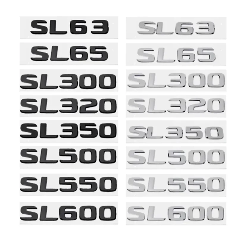 

3D Car Tail Box Stickers Badge for Mercedes Benz SL63 SL65 SL300 SL320 SL350 SL500 SL550 SL600 ABS Rear Trunk Decal Emblem