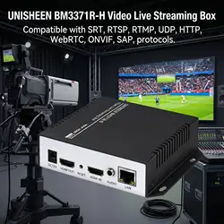 UNISHEEN BM3371R-H Recorder H265 H264 Live Stream IPTV Transmitter ONVIF RTSP SRT RTMP WebRTC HDMI to IP Video Encoder