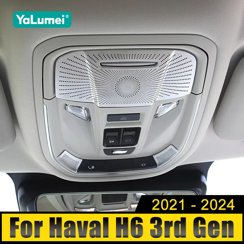 For Haval H6 3rd Gen 2021 2022 2023 2024 GT HEV PHEV Car Audio Strips Protective Horn Roof Lamp Frame Mesh Reading Light Cover