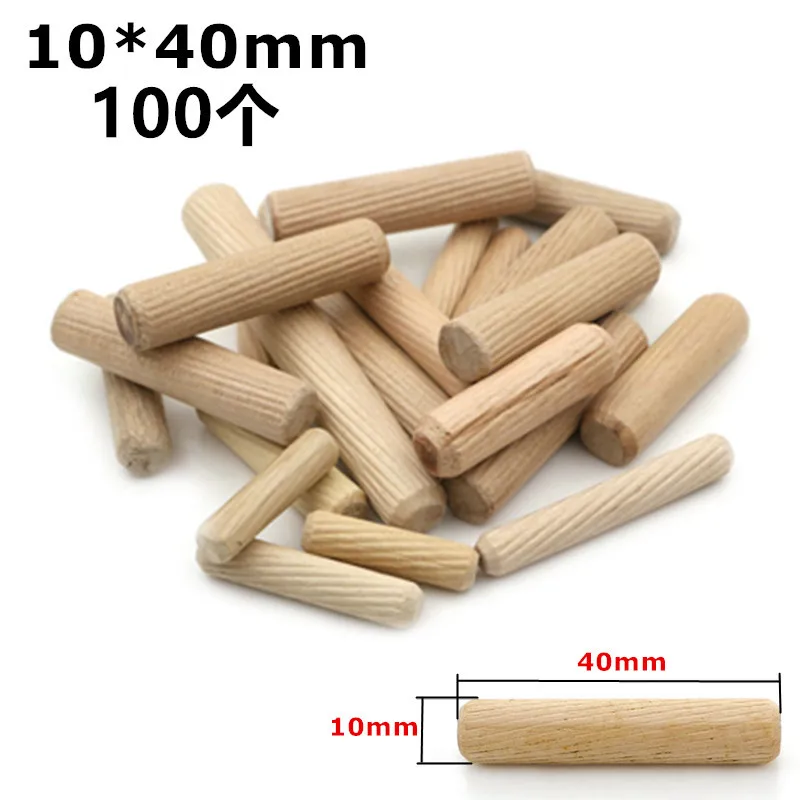 6/8/10*40mm Round Wooden Dowel Drawer Wardrobe Cabinet Connect Wood Tenon Stick Craft Rods Furniture Fitting Wood Pins Nails