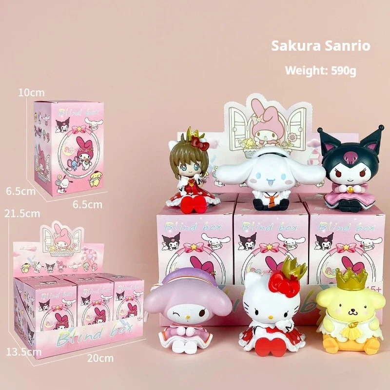 

Sanrio Hello Kitty&Melody Blind Box 6pcs Cute Doll Animation Cartoon Pvc Toyhand-Made Peripheral Model Ornaments Collect Gifts