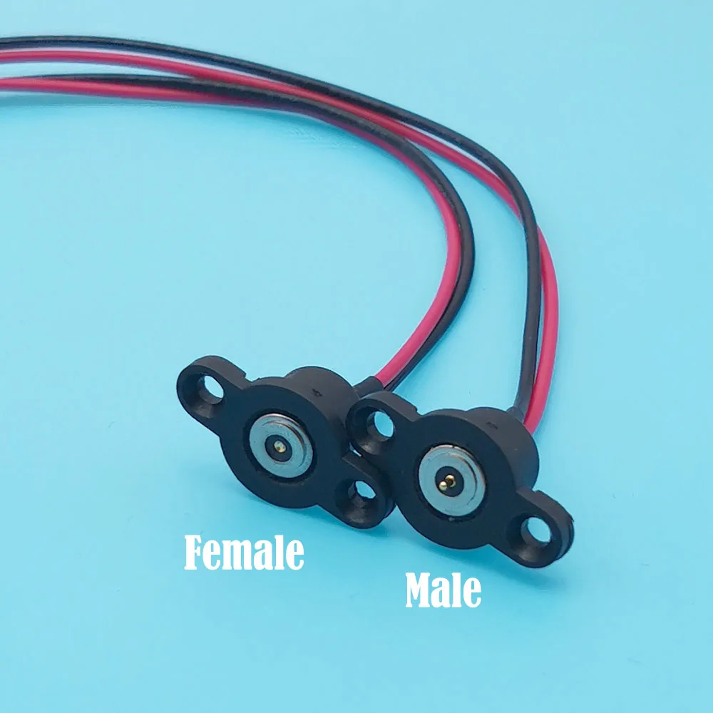 

Magnet Connector Male Female Circular DC Power Socket Screw Hole Pogopin 8mm Magnetic Connector