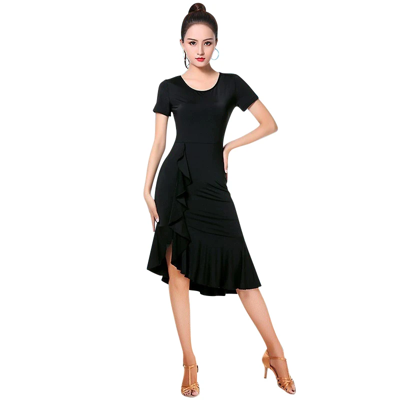 Sexy Latin Dance Dress for Women Dress Summer New Short-sleeved Training Suit Ballroom Dance Suit Wear Line Clothing Clothes Use