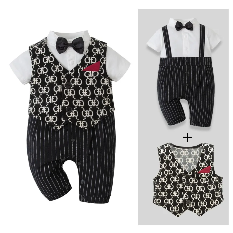 

New Spring Arrival Handsome Red Bowtie Decorated Long Sleeves Baby Boy's Jumpsuits/Kids Romper 3264