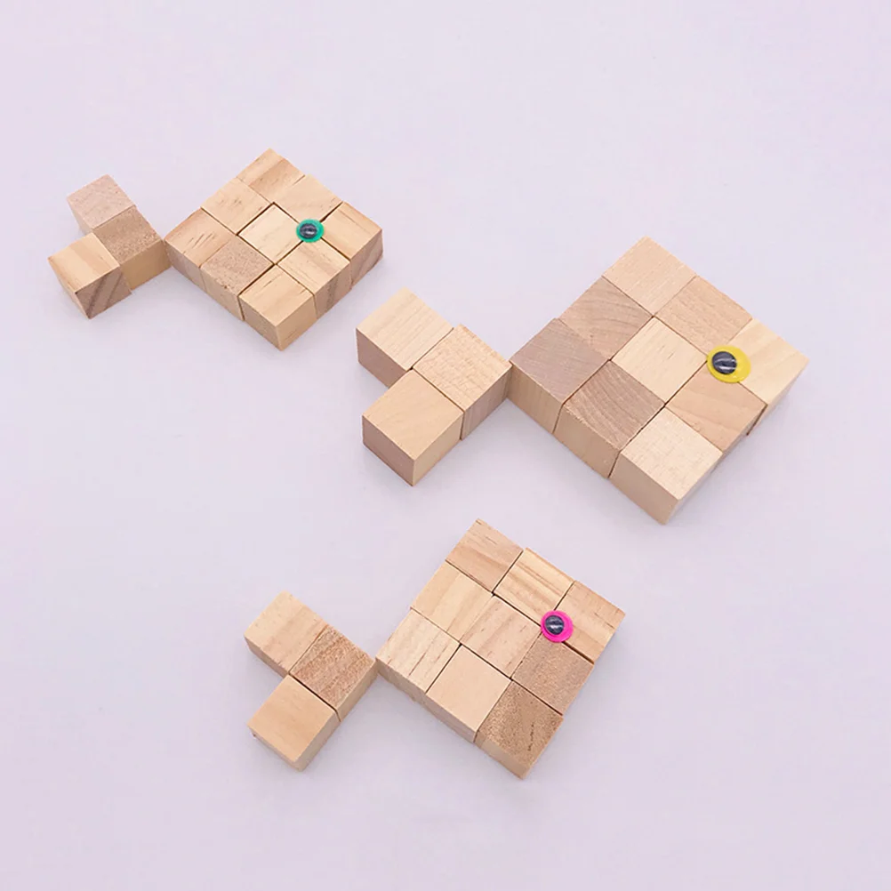 50 Pcs Natural Color Small Wooden Craft Cubes Precise Cutting Wood Square Blocks for Crafts & DIY Projects (15mm Birch Block)