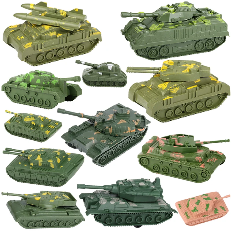 Militaire model actiefiguren plastic soldaten legermannen figuren soldaten vliegtuigen tanks set