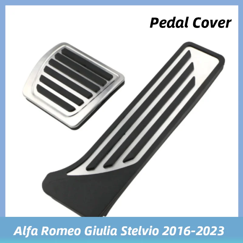 

Car Pedal Cover for Alfa Romeo Giulia Stelvio 2016-2023 LHD Stainless Steel Gas Accelerator Brake Pedal Cover Pads Parts
