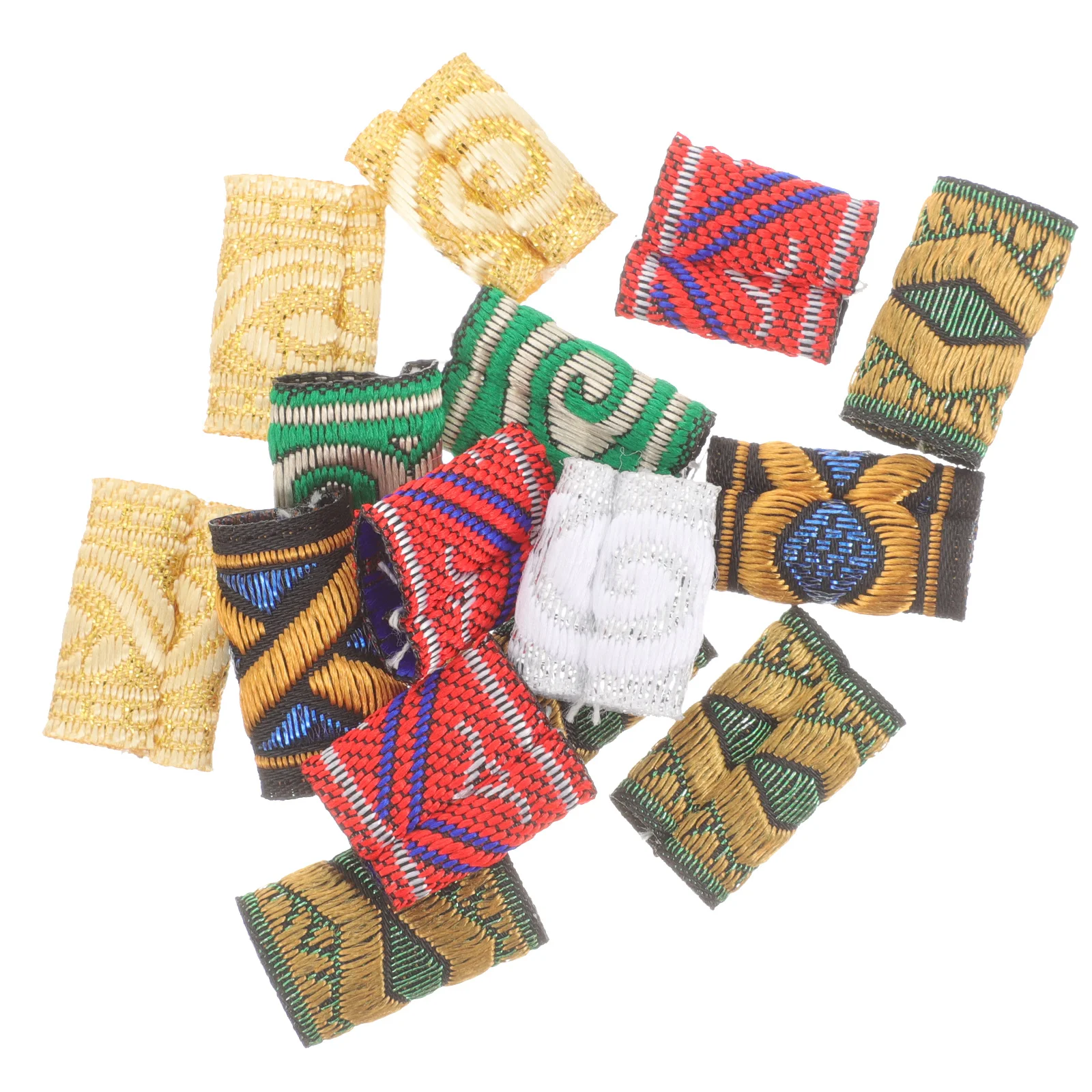 

15Pcs Colorful Hair Cuffs Cloth Dreadlock Braid Rings Decorative Tube Lightweight Stylish Hair Braids Accessory for Dreadlocks