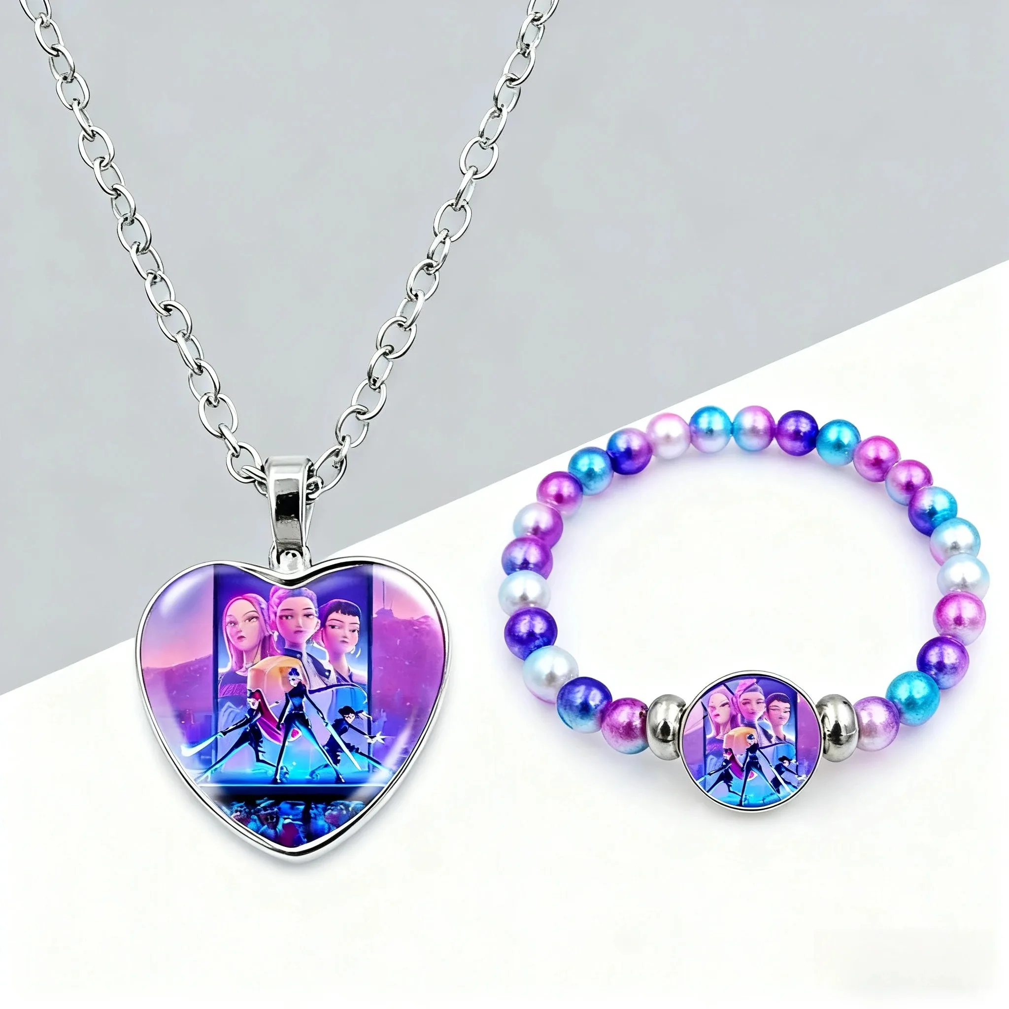 Pulseira de Anime e KPop Rumi Mira Zoey, Colar, Acessórios de Joias para Cosplay Kpop, Presentes de Festa para Fãs e Crianças