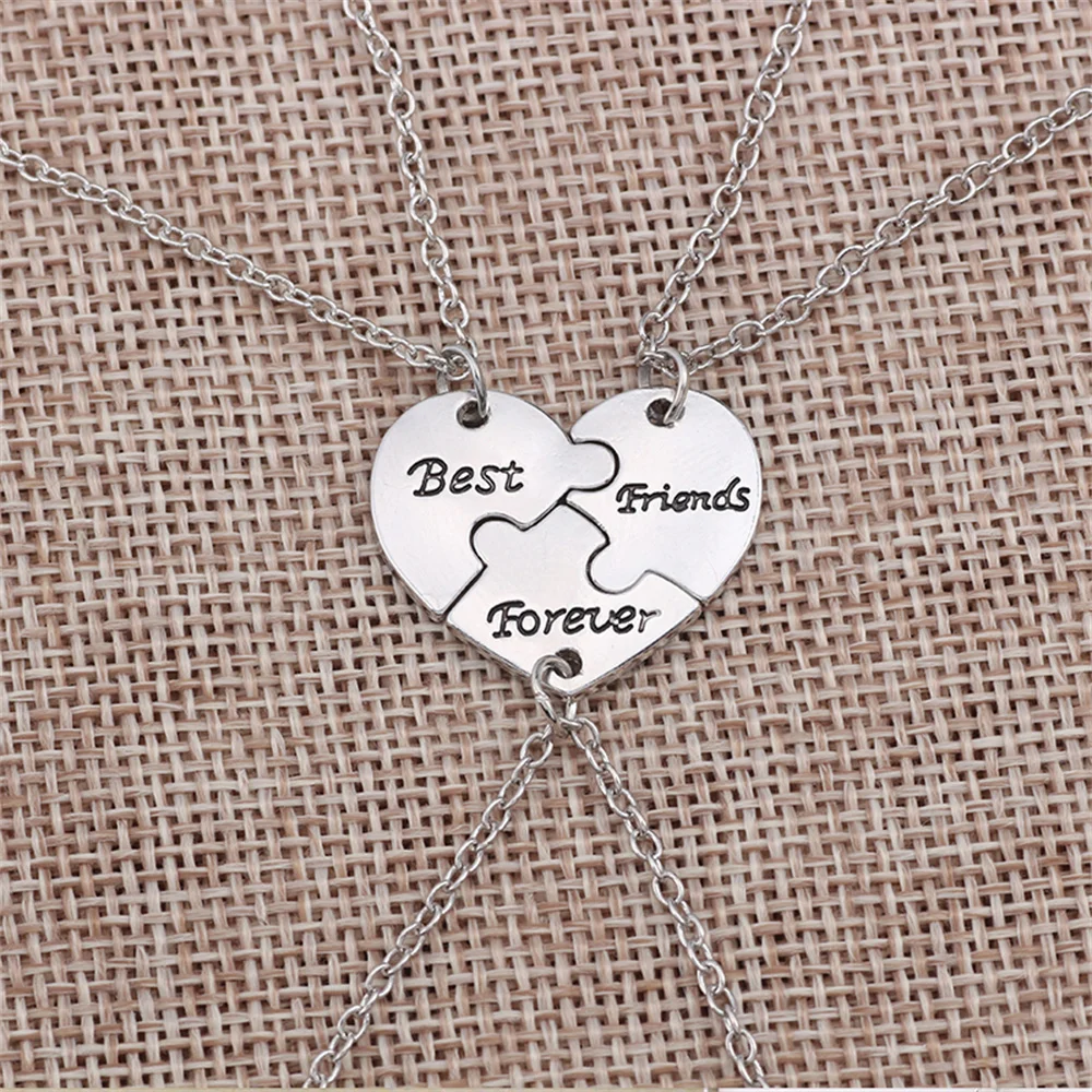 3 Pcs/Set Best Friend Choker Broken Heart Stitching Pendant Necklace For Men And Women Friendship Forever Best Friend Ladies