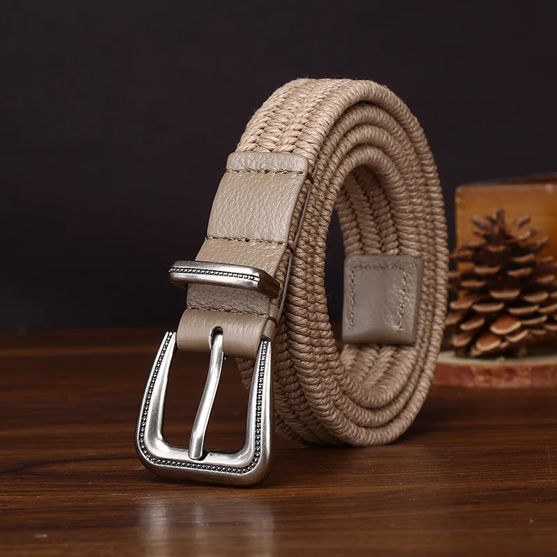 2.5cm Elastic Handwoven Leather Belt Women's Casual Jeans Belt Women Waistband y2k Accessories Belt Cinturones De Mujer