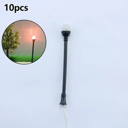 10Pcs Micro Landscape Warm White Lamp Model Railway Garden LED Street Light 1:100 Model LED Street Lamp Model Railway