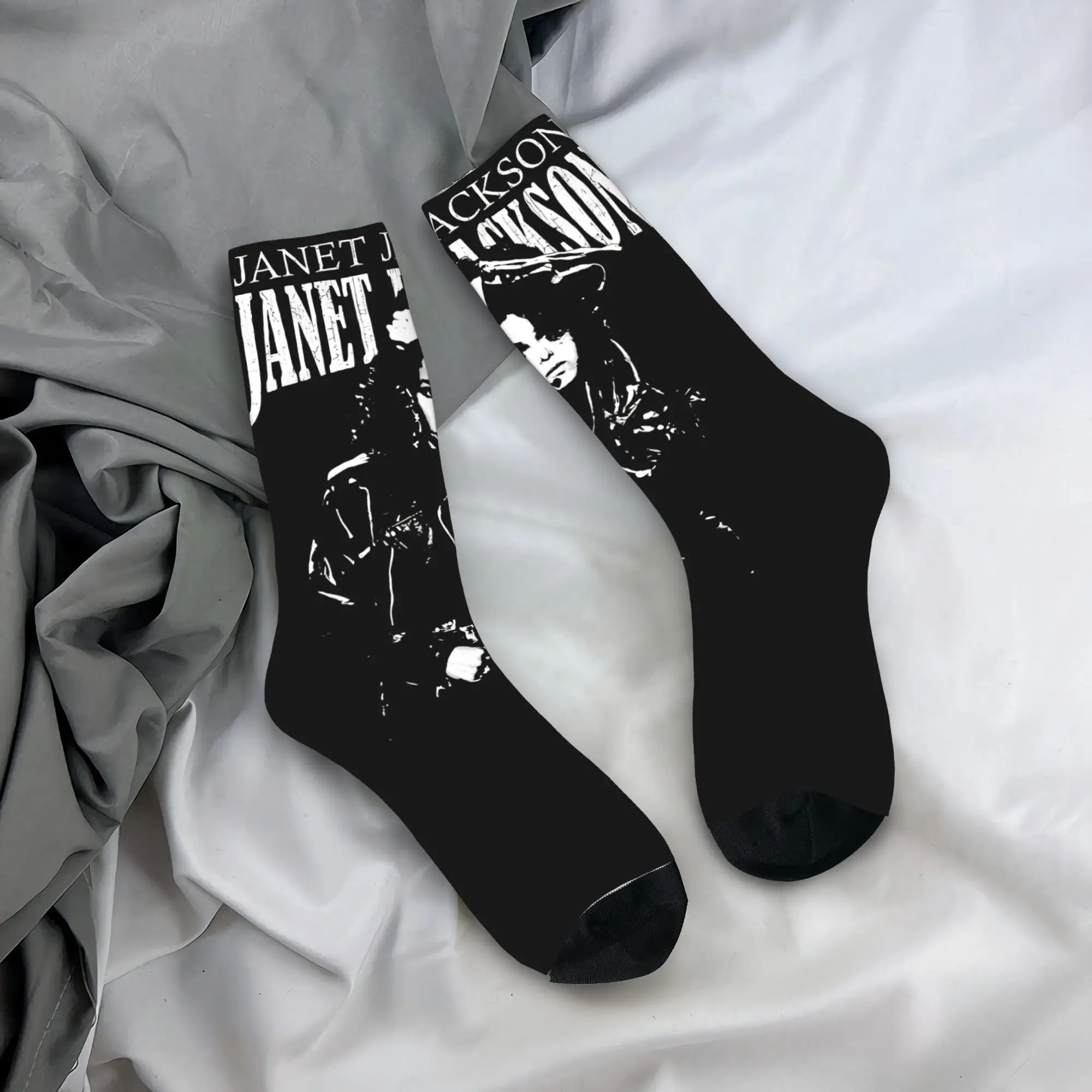 

Janet Jacksons Socks Singer Printed Stockings Non Slip Women Men Socks Breathable Autumn Funny Cycling Socks