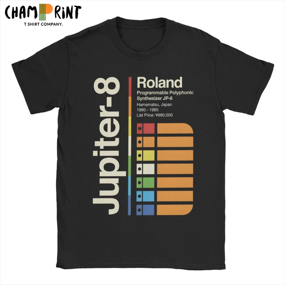 Men's Jupiter 8 Vertical TR 808 Roland Musical T Shirts 100% Cotton Clothing Humor Short Sleeve O Neck Tees Gift Idea T-Shirt