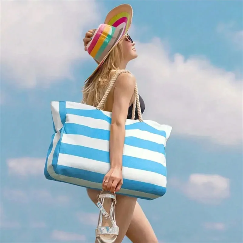 Borse da spiaggia per donna borsa da spiaggia impermeabile grande con borse a tracolla con cerniera borsa da piscina impermeabile antisabbia