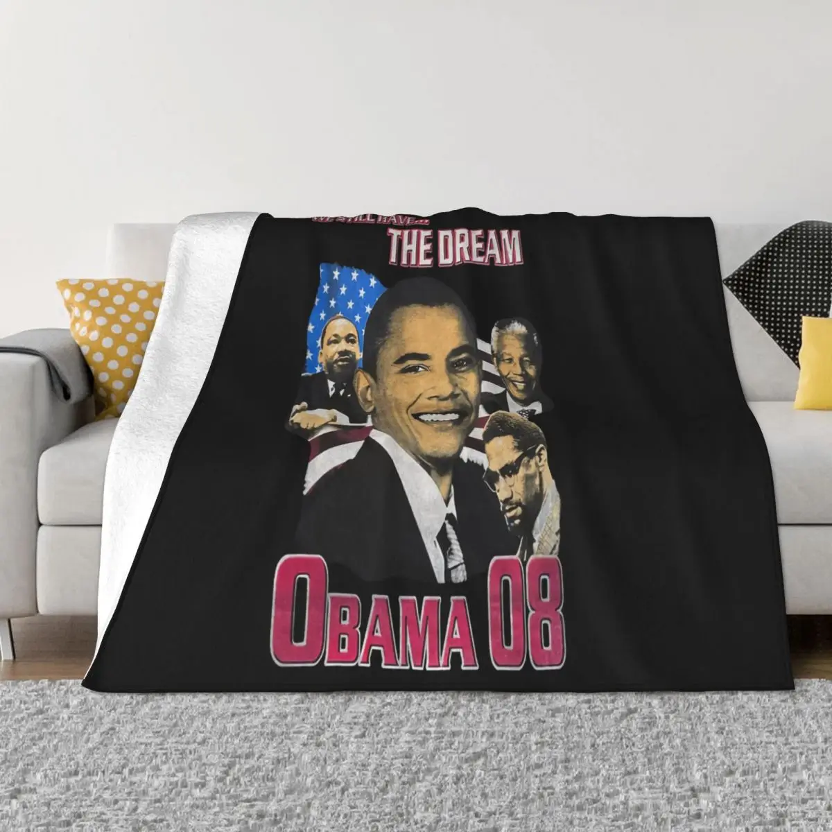 Black Excellence Obama 08 Presidential Rap Anime Bed Blankets Quilt For Bed Home And Decoration Throw Blanket