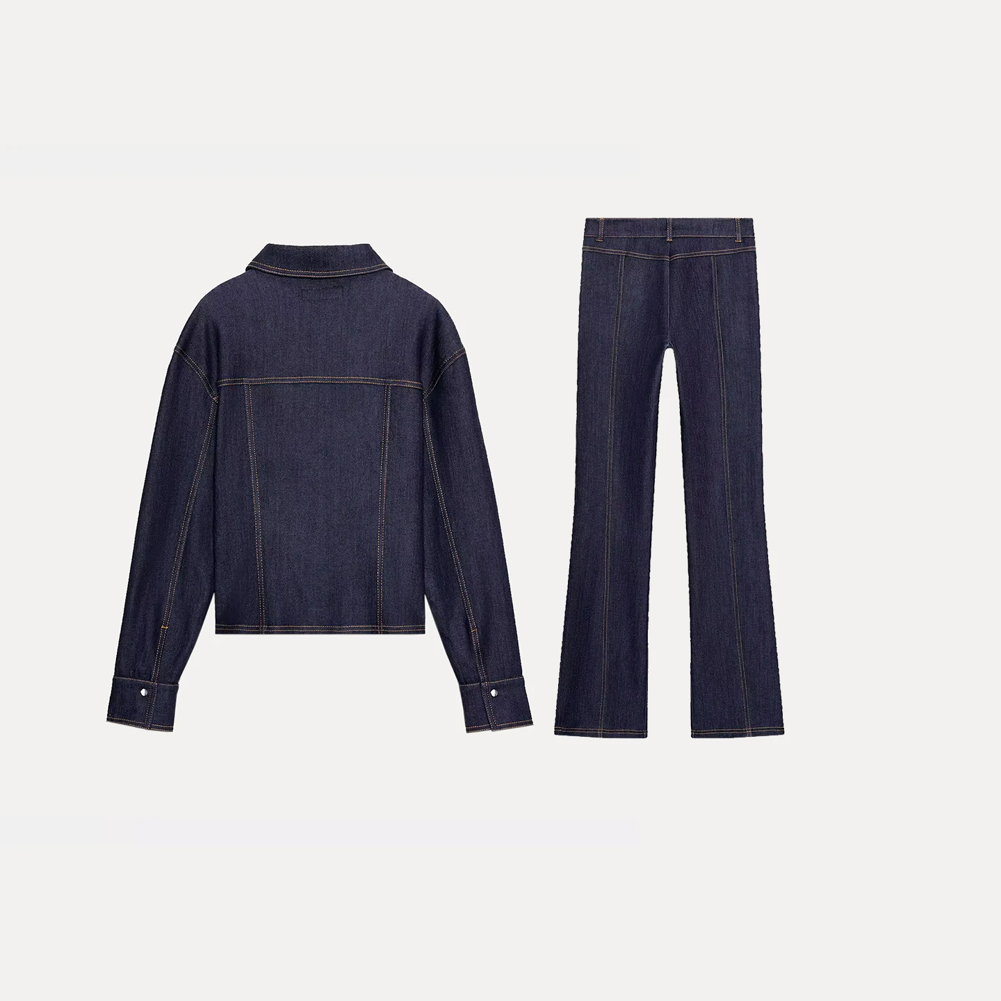 Winter 2025 Women's Denim Jaet Coat High Waist Long Pants Faion Set Z Brand Sli Casual Outfit for Adults