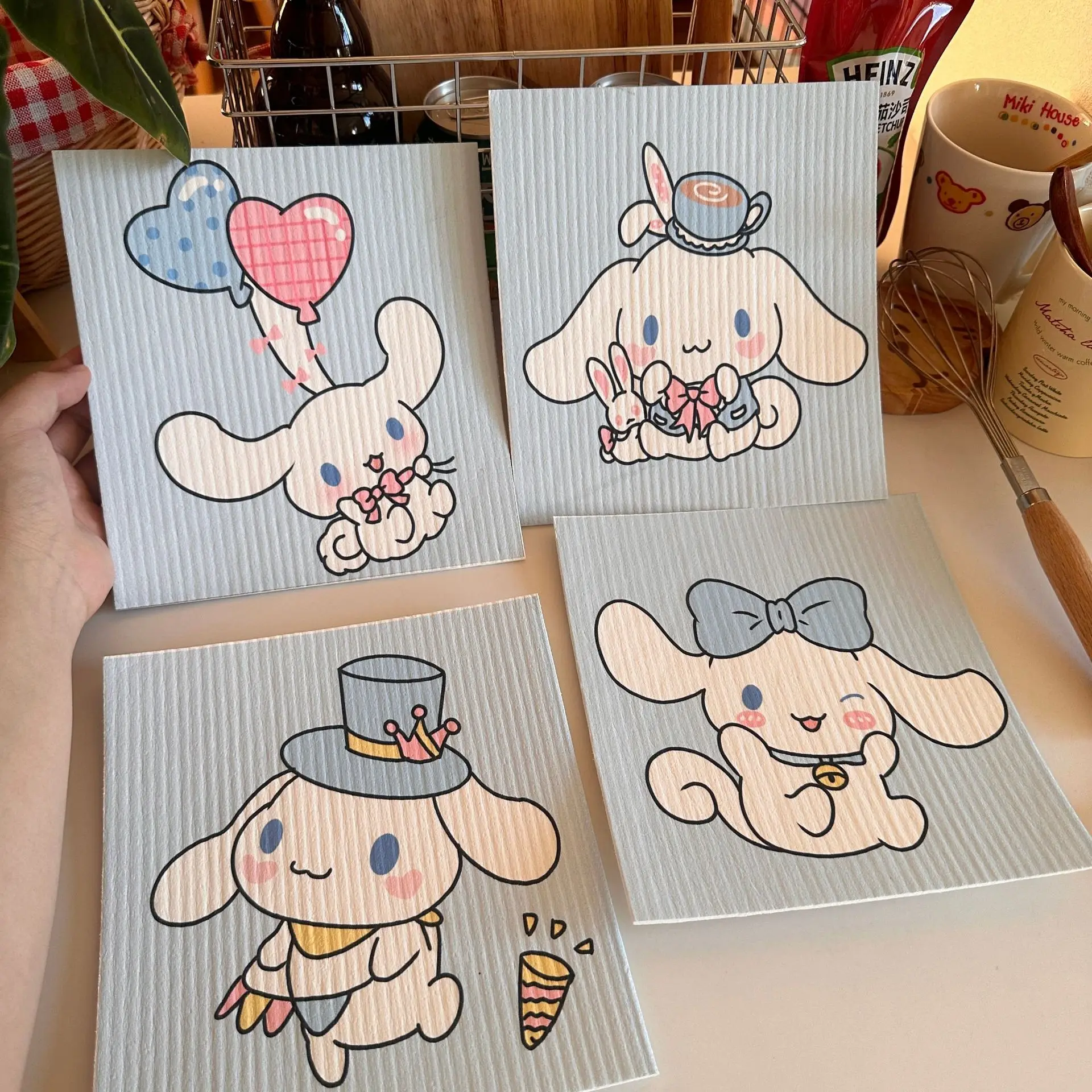 

New Hot-selling Cartoon Puppy Pattern Dish Cloth Is Not Easy To Stick To Oil and Strong Water Absorption Kitchen Household Rags