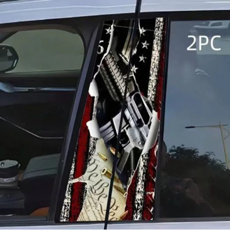 Car center column sticker; car window trim anti-scratch personalized creative decoration; colorful painted clown B column sticke