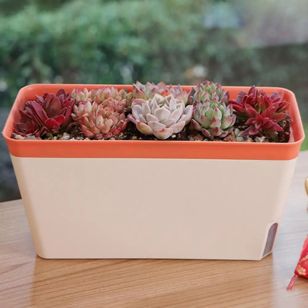 Multi-function Double Layer Flower Pot Rectangular Indoor Flower Planter Box Vegetable Planting Pot Vegetable Planter