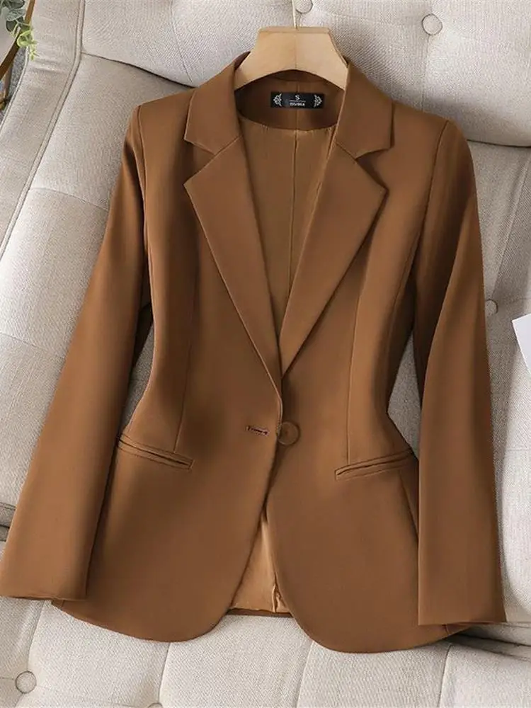 Bla Suit Jaet Damen Casual Slim Fit Frühling Herbst ort Sle One Button Verschluss Bürokleidung Faion Cleanfit Sle