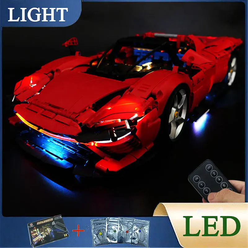 

RC DIY LED Light Kit For LEGO 42143 SP3 Technical Sports Car Hypercar Building Block Set（Only LED Light,Without Blocks Model）