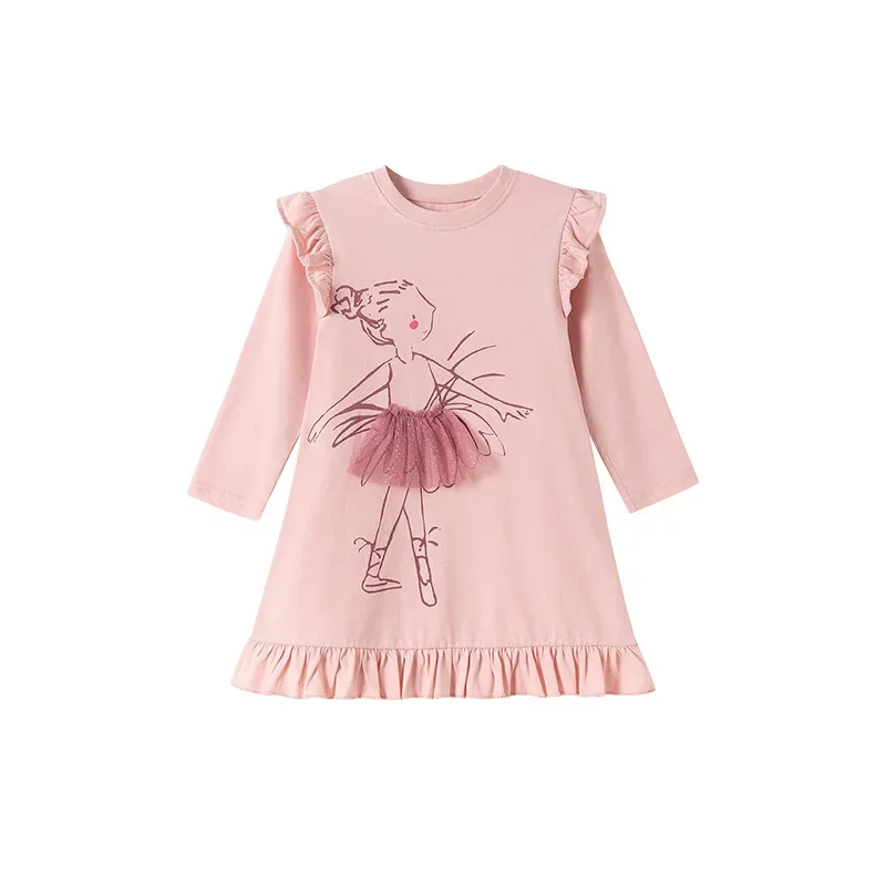 

Autumn Long Sleeved Girls' Dress Cute Autumn Party Gift for Daughter Kids Dresses for Girls M