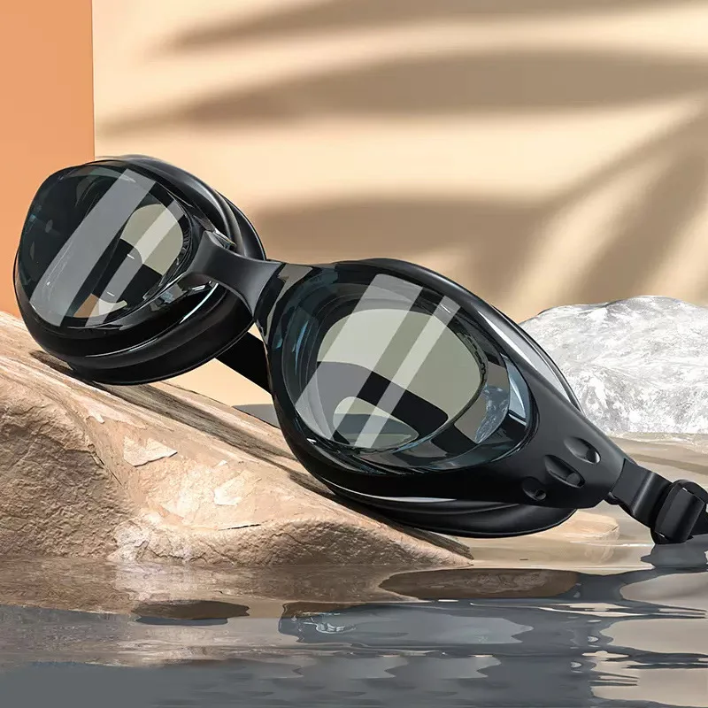 Customized Prescription Swim Goggles for Adult Kids, Anti-Fog,Left/Right Different  Power (-6.0 to Plano),  Adjustable Strap