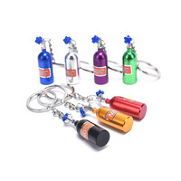 Unique Mini Car Turbo NOS Keychain Nitrogen Bottle Metal Key Ring Stash Pill Box Storage Stylish Car Motorcycle Interior