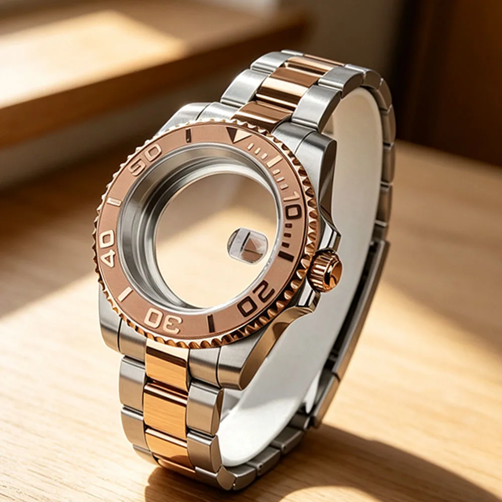 40mm-silver-rose-gold-watch-case-strap-parts-fashion-sapphire-glass-for-nh35-nh36-nh34-eta2824-miyota-8215-movement-yacht-master
