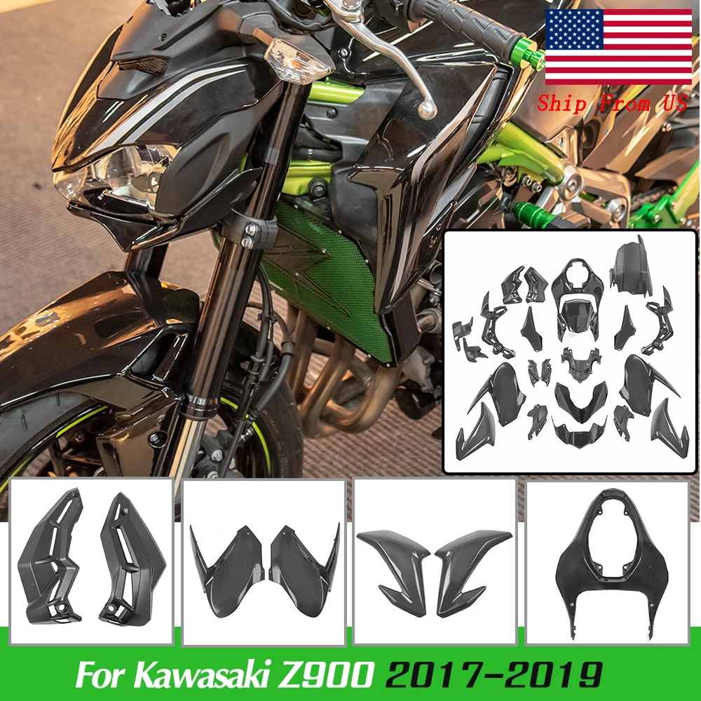 

Motorcycle Complete Fairings Injection Bodywork Frame Protector Kit Unpainted For Kawasaki Z 900 2017 2018 2019 Z900 Accessories