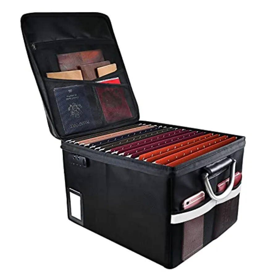 

Fireproof Document Box Fireproof File Box with Lids Important Document Organizer Box with Lock Portable File Folder Organizer w