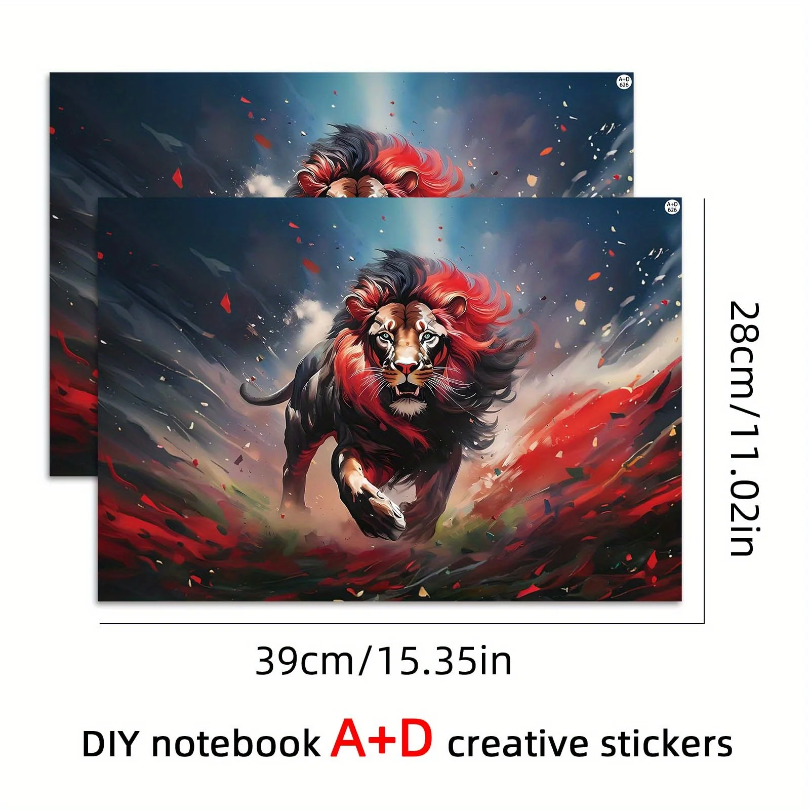 DIY 1 set of 2 angry lions to break the dust to render laptop protective film, laptop case film decorative stickers,
