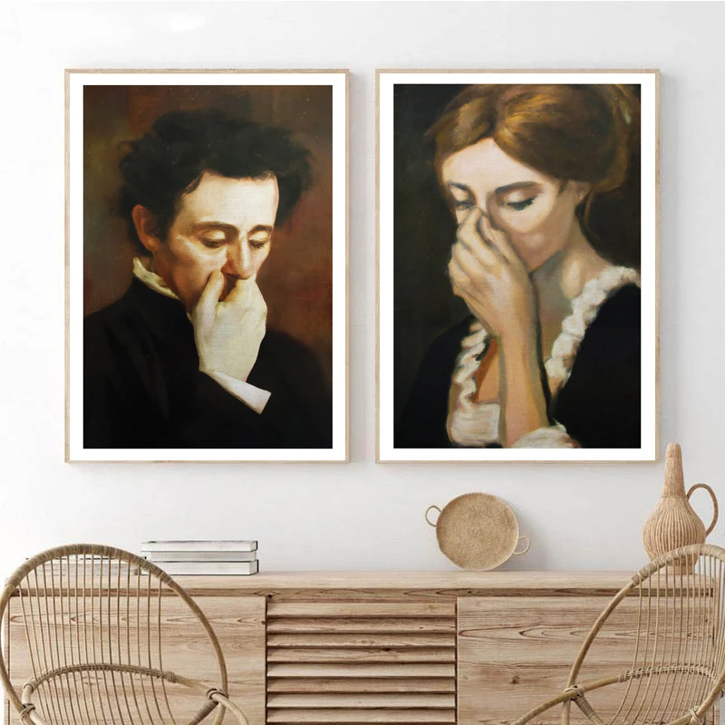 Portrait of Retro Characters in The Middle Ages Posters and Prints Canvas Painting Wall Art Pictures Home Bar Room Decoration