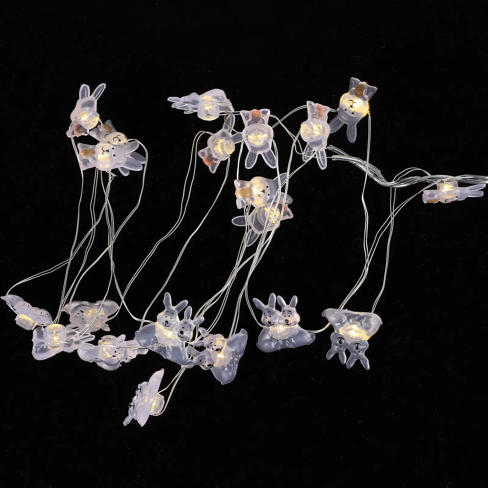 

1Set Easter Bunny String Lights 20 LED Hanging Decoration Chic Delicate Design Portable Lightweight for Party Home Stage Event