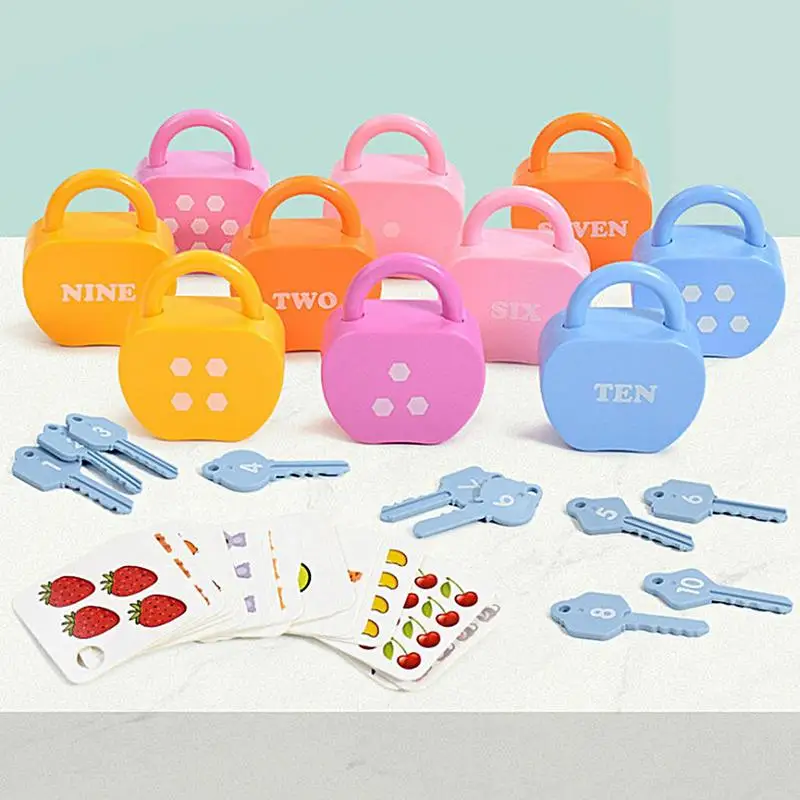 Kids Lock And Key Learning Toys Numbers Educational Toys Fine Motor Toy Locks And Keys Learning Game Preschool Activities Toys