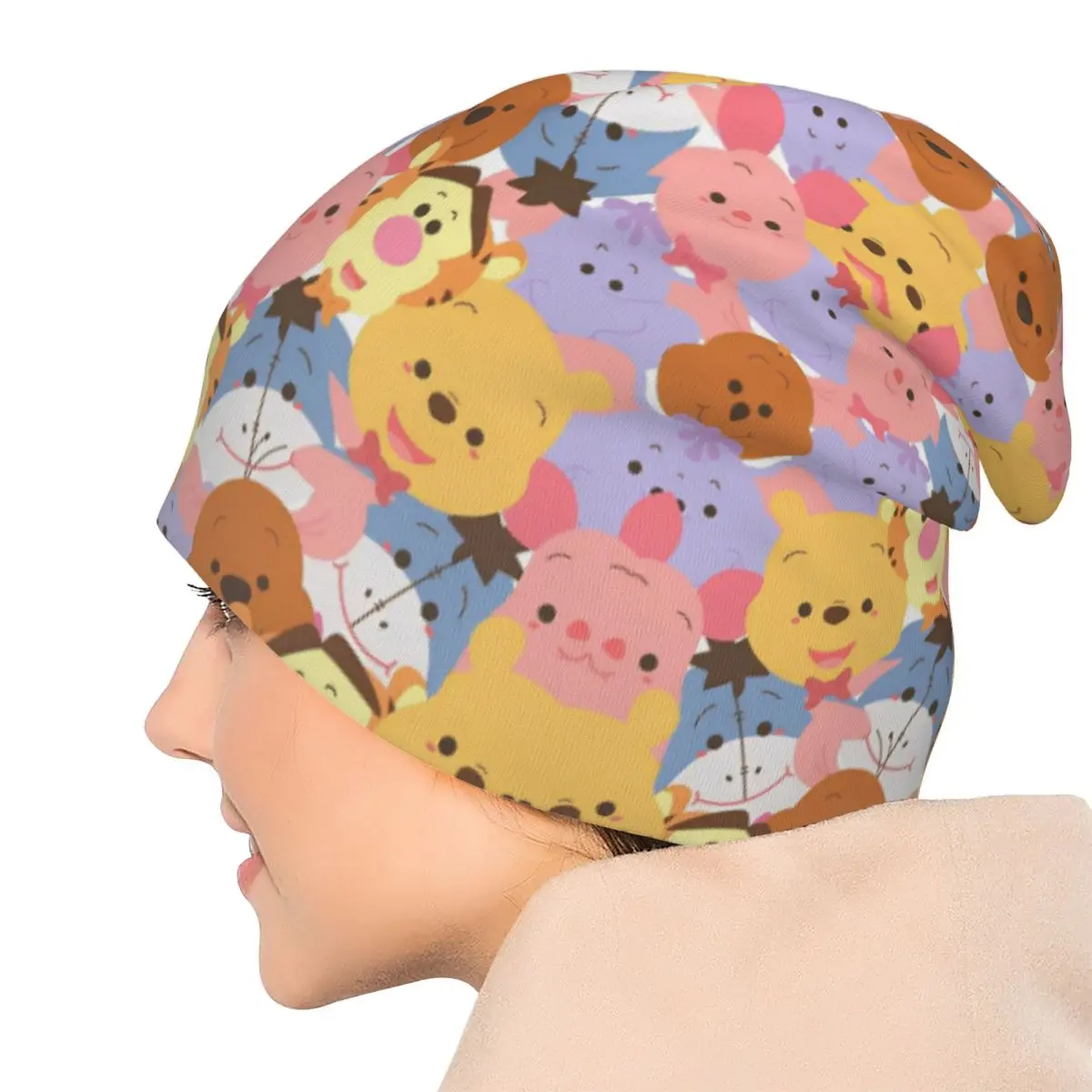 หมวกบีนนี่ลายการ์ตูนน่ารัก หมวกวินนี่เดอะพูห์ แฟชั่นสำหรับผู้ชายและผู้หญิง หมวกสำหรับกิจกรรมกลางแจ้ง หมวกอเนกประสงค์ให้ความอบอุ่น