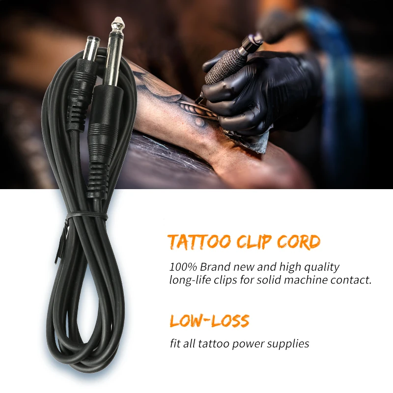Cable DC de Gel de acero de 1,8 m, Cable de Clip de tatuaje de sílice para máquina de tatuaje rotativa y bobina, fuente de alimentación, Conector de línea, suministros de tatuaje