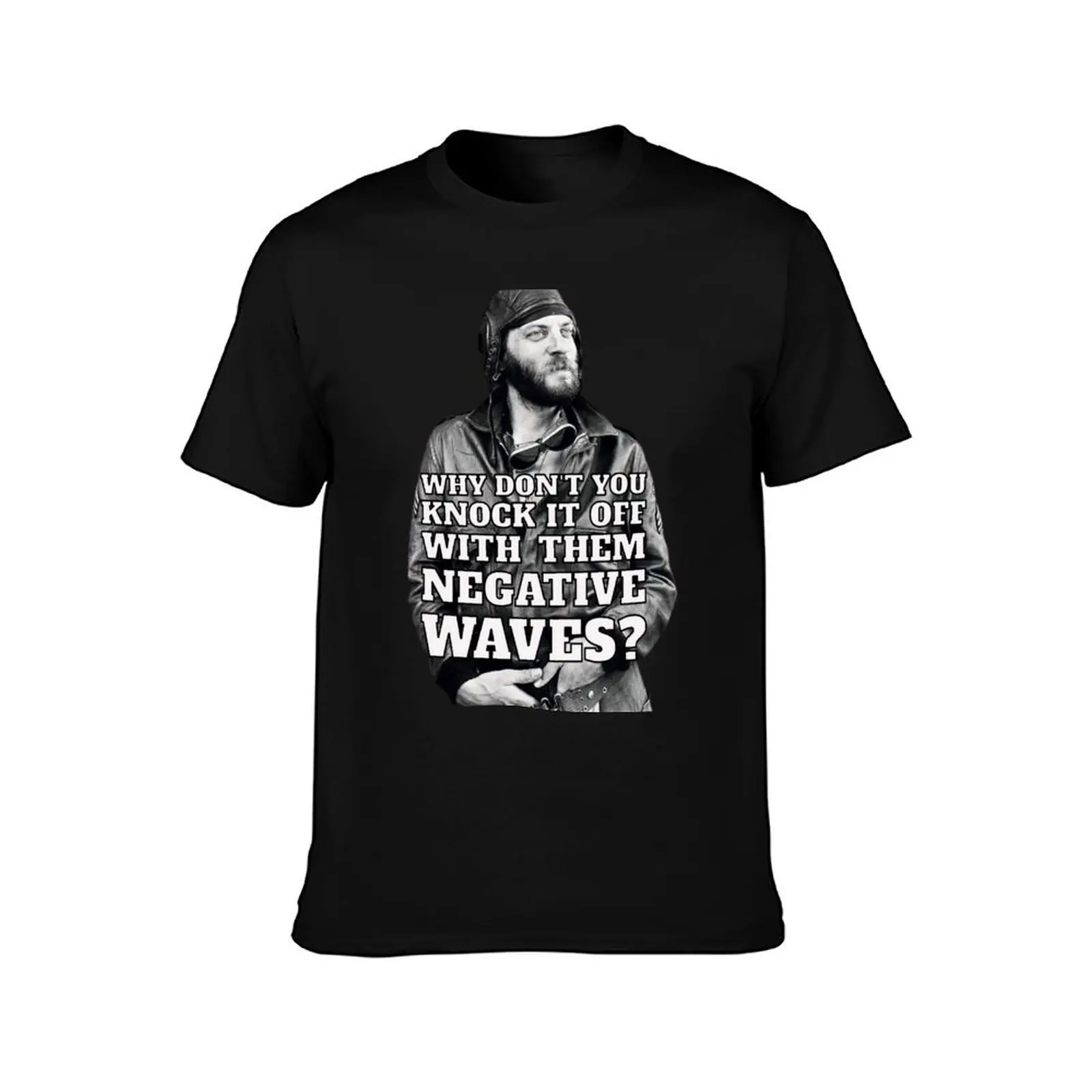 Negative Waves Donald Sutherland as Oddball in Kelly's Heroes T-Shirt T-shirts oversize anime clothes t shirts for men cotton