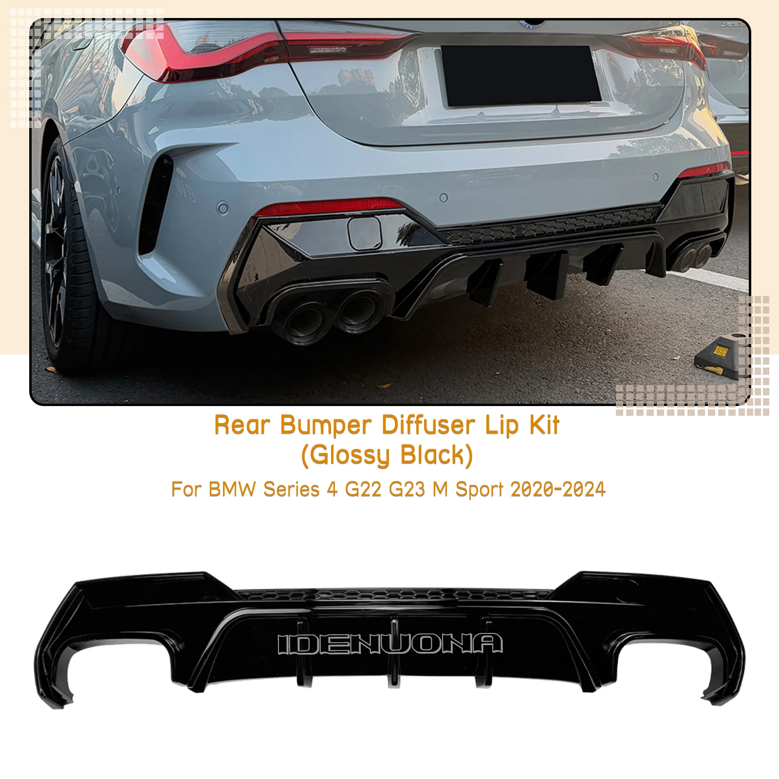 

Внешний задний бампер, диффузор, спойлер для губ, сплиттер для BMW 4 серии G22 G23 M Sport 2020-2025