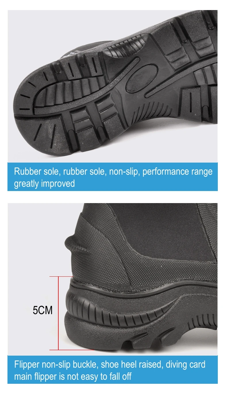 5MM Diving Shoes Creek Tracing Shoes High Thickening Low Cutting Anti slip Floating Diving Beach Fire and Water Rescue Shoes