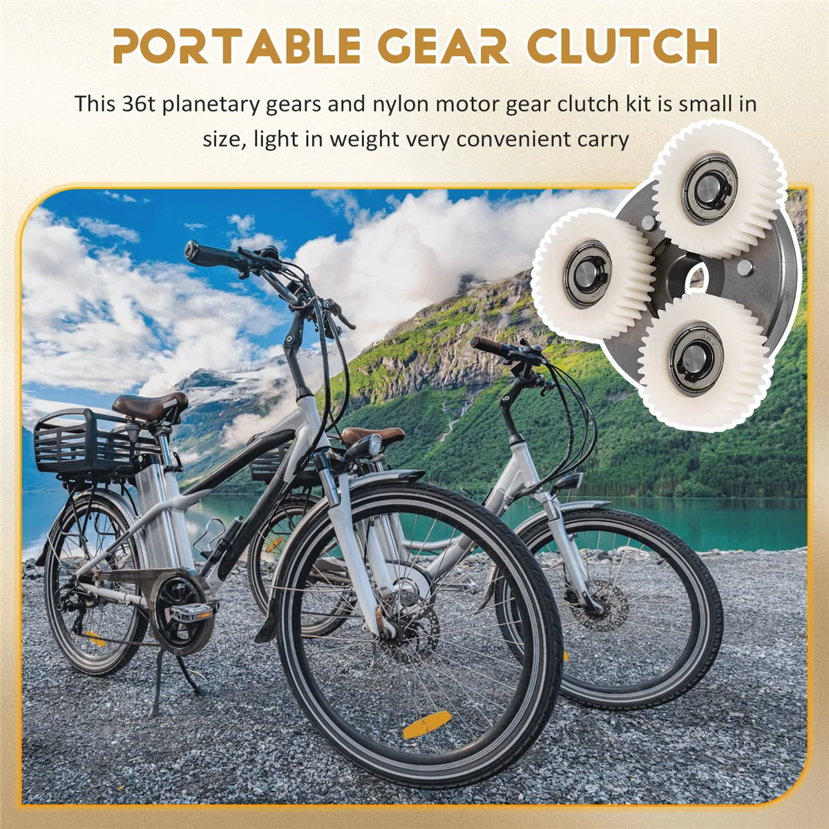 

ABAZJ 36T Planetary Gear with Clutch for Bafang Motor Electric Bike E-Bike Nylon Gear Ebike Parts