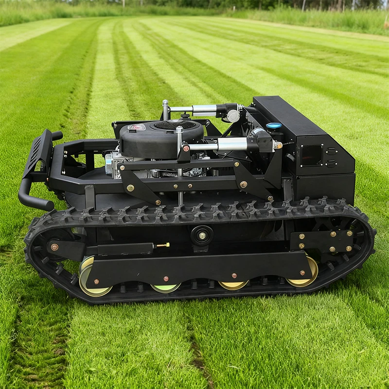 Multifunctional Small Mowing Robot Gasline Crawler Remote Control Robot Lawn Mower Farm Self-Propelled Weeder