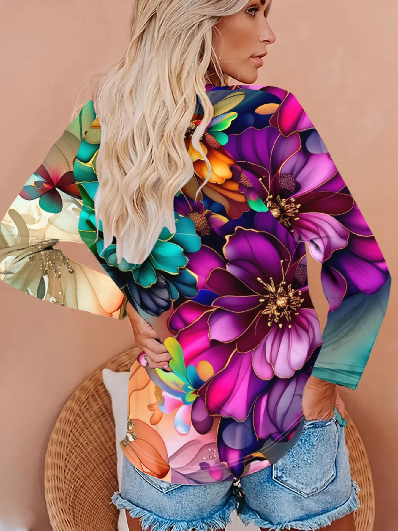 Dames T-shirt met ronde hals e - Printed Floral Shirt recensie en prijs
