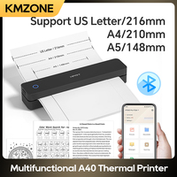 HPRT A4 Inkless Thermal Printer Portable Bluetooth Connect Android iOS for Office Travel A40 Folded Tattoo Paper Printing