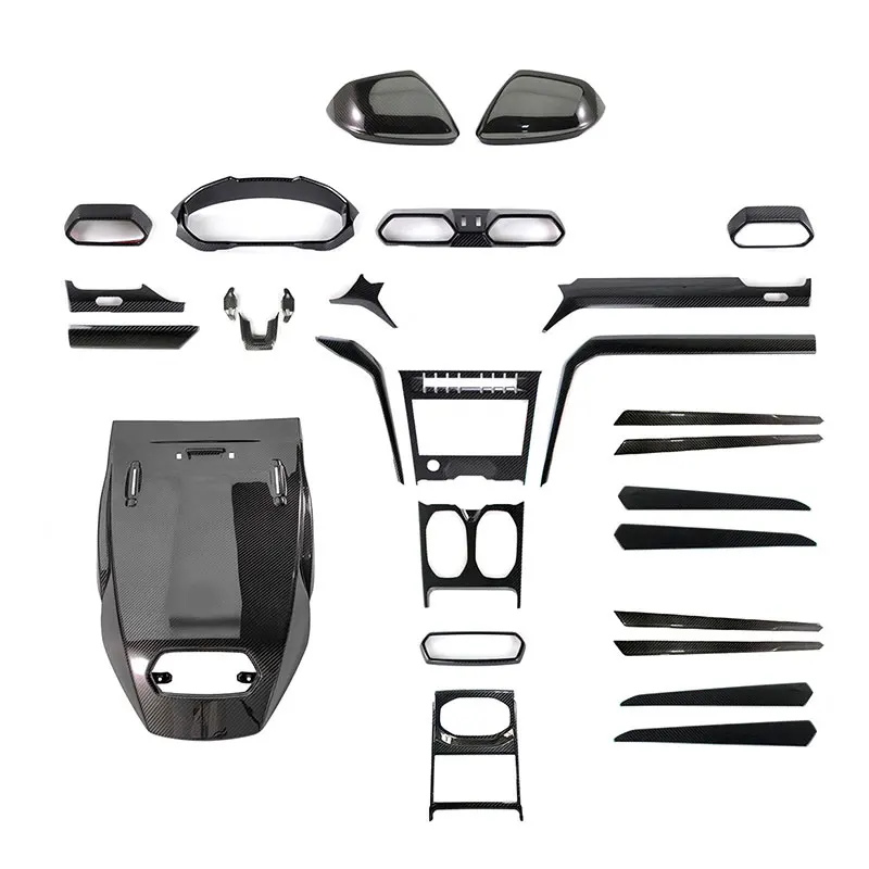 High Quality Dry Carbon Fiber Sticker Paste Style Car Interior Kits Trims Strip Auto Part Accessories 2023 for Urus