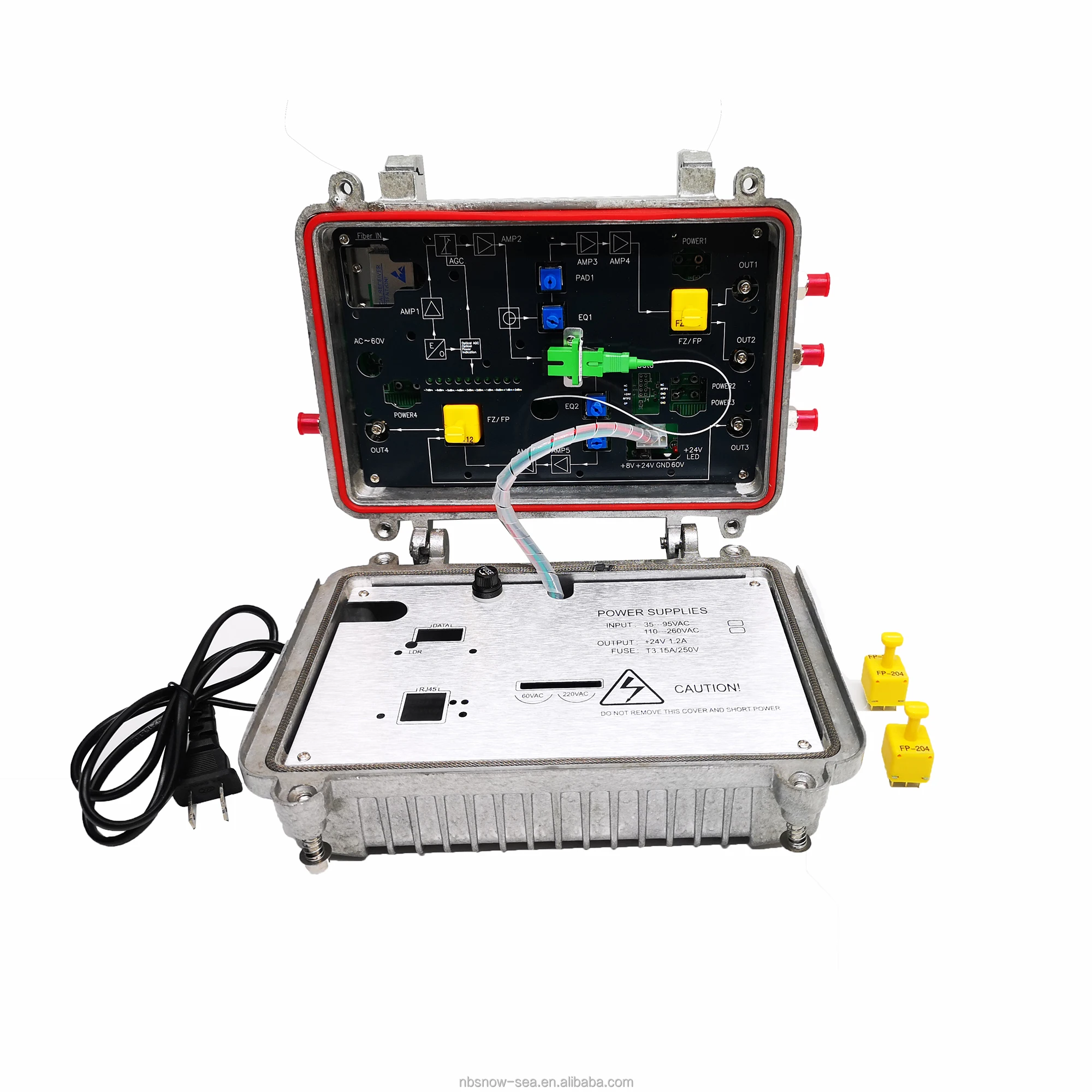 

Outdoor 4 Way Output CATV Optical Receiver with AGC Function